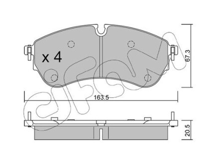 Гальмівні колодки перед.vw hcv crafter 2.0 16- CIFAM 822-1173-0