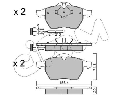 Тормозные колодки перед 100/200/a4/a6/passat 79-01 CIFAM 822-181-0