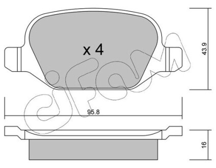 Тормозные колодки задн. fiat linea, alfa 147/156 CIFAM 822-324-1 (фото 1)