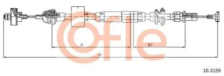Трос, управление сцеплением COFLE 10.3159