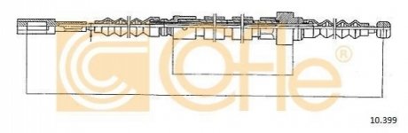 Трос, стояночная тормозная система COFLE 10.399 (фото 1)