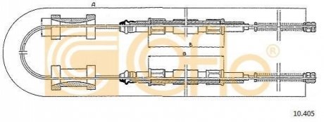 Трос, стоянкова гальмівна система COFLE 10.405 (фото 1)