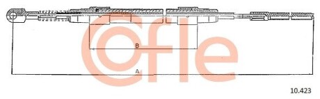 Трос, стояночная тормозная система COFLE 10.423 (фото 1)