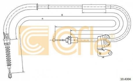 Трос, стояночная тормозная система COFLE 10.4304 (фото 1)