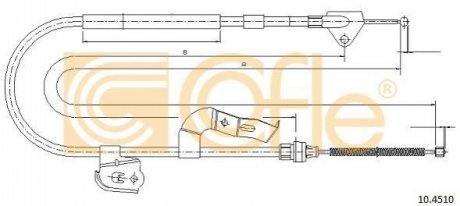 Трос, стояночная тормозная система COFLE 10.4510 (фото 1)