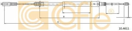 Трос, стоянкова гальмівна система COFLE 10.4611 (фото 1)