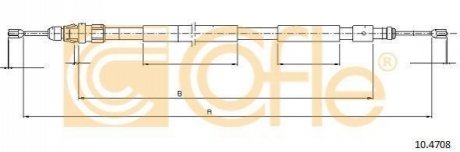 Трос, стоянкова гальмівна система COFLE 10.4708 (фото 1)