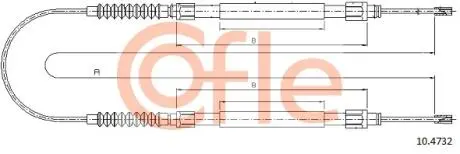 Трос, стояночная тормозная система COFLE 10.4732