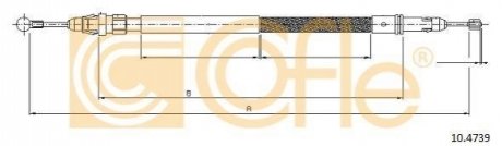 Трос, стоянкова гальмівна система COFLE 10.4739 (фото 1)