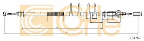 Трос, стояночная тормозная система COFLE 10.4742 (фото 1)