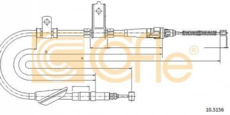 Трос, стояночная тормозная система COFLE 10.5156 (фото 1)