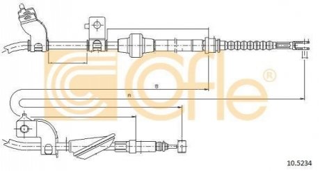 Трос, стоянкова гальмівна система COFLE 10.5234 (фото 1)