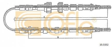 Трос, стояночная тормозная система COFLE 10.5352 (фото 1)