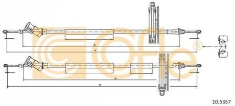 Трос, стояночная тормозная система COFLE 10.5357 (фото 1)