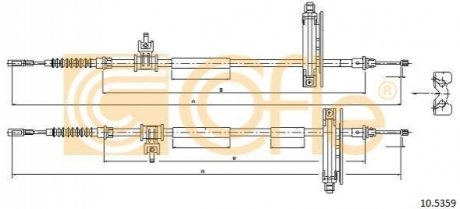 Трос, стояночная тормозная система COFLE 10.5359 (фото 1)