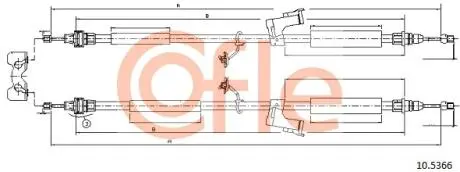 Трос, стояночная тормозная система COFLE 10.5366