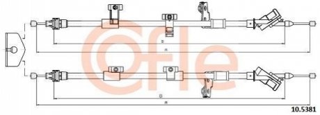 Трос, стояночная тормозная система COFLE 10.5381