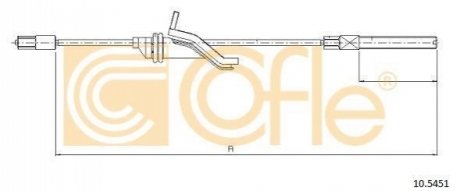Трос, стояночная тормозная система COFLE 10.5451 (фото 1)
