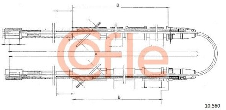 Трос, стояночная тормозная система COFLE 10.560