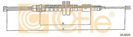 Трос, стоянкова гальмівна система COFLE 10.6023 (фото 1)
