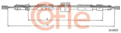 Трос, стоянкова гальмівна система COFLE 10.6025 (фото 1)