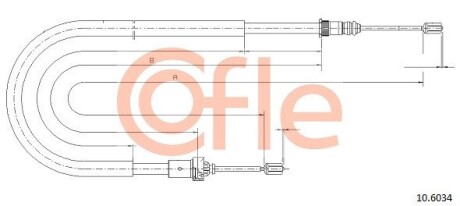 Трос, стояночная тормозная система COFLE 10.6034