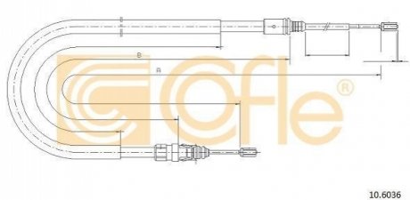 Трос, стояночная тормозная система COFLE 10.6036 (фото 1)