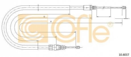 Трос, стоянкова гальмівна система COFLE 10.6037 (фото 1)