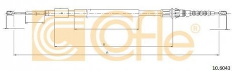 Трос, стоянкова гальмівна система COFLE 10.6043 (фото 1)