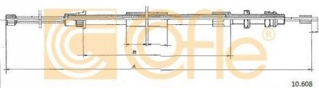 Трос, стояночная тормозная система COFLE 10.608 (фото 1)