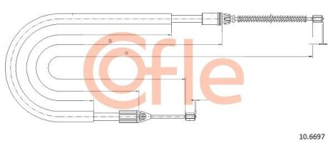 Трос, стоянкова гальмівна система COFLE 10.6697