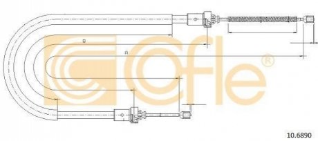 Трос, стояночная тормозная система COFLE 10.6890 (фото 1)