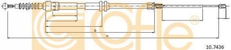 Трос, стоянкова гальмівна система COFLE 10.7436 (фото 1)