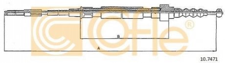 Трос, стояночная тормозная система COFLE 10.7471 (фото 1)