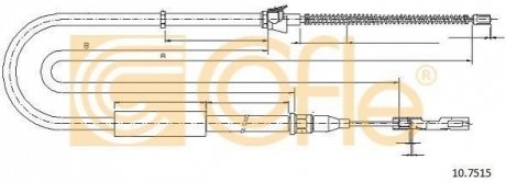 Трос, стояночная тормозная система COFLE 10.7515 (фото 1)