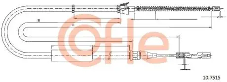 Трос, стояночная тормозная система COFLE 10.7515