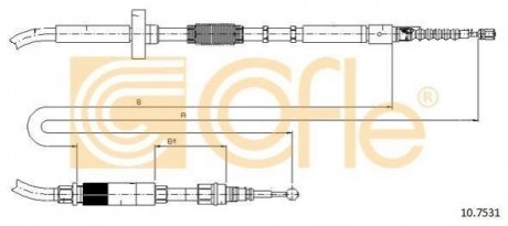 Трос, стояночная тормозная система COFLE 10.7531 (фото 1)