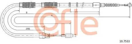 Трос ручного гальма COFLE 10.7533