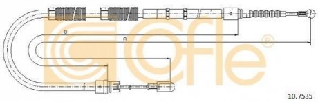 Трос, стояночная тормозная система COFLE 10.7535 (фото 1)