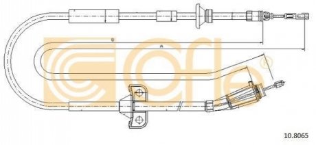 Трос, стояночная тормозная система COFLE 10.8065 (фото 1)