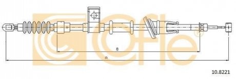 Трос, стояночная тормозная система COFLE 10.8221