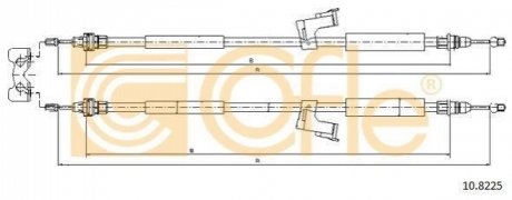 Трос, стояночная тормозная система COFLE 10.8225 (фото 1)