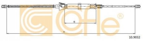 Трос, стоянкова гальмівна система COFLE 10.9032 (фото 1)