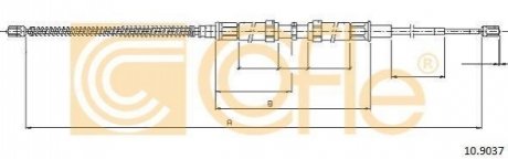 Трос, стояночная тормозная система COFLE 10.9037 (фото 1)