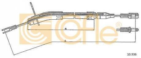 Трос, стояночная тормозная система COFLE 10.936 (фото 1)
