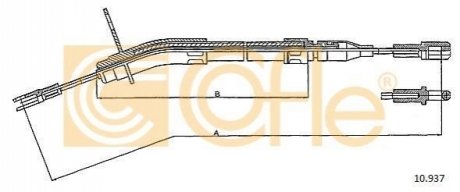 Трос, стоянкова гальмівна система COFLE 10.937 (фото 1)