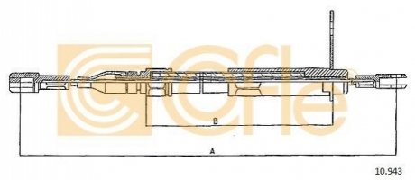 Трос, стояночная тормозная система COFLE 10.943 (фото 1)
