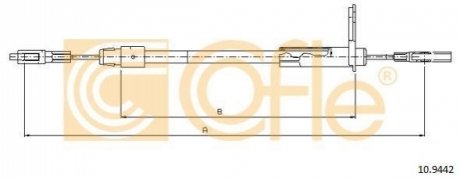 Трос, стояночная тормозная система COFLE 10.9442 (фото 1)