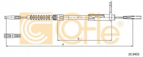 Трос, стоянкова гальмівна система COFLE 10.9455 (фото 1)