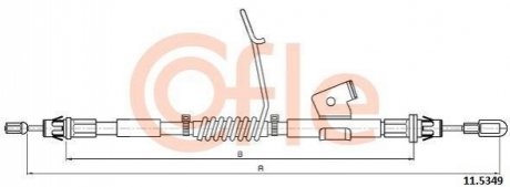 Трос, стояночная тормозная система COFLE 11.5349 (фото 1)